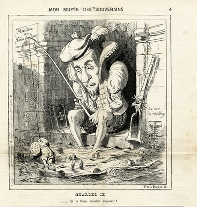 caricatura de Carlos IX em Le Charivari de Paul Hadol