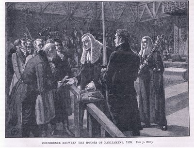 Conferência entre as Casas do Parlamento AD 1835 de Paul Hardy