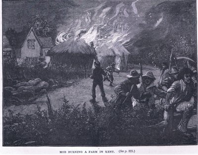 Multidão queimando uma fazenda em Kent em 1830 de Paul Hardy