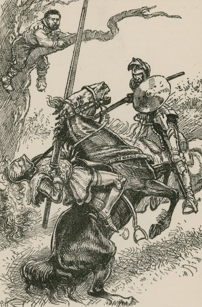 O Cavaleiro dos Espelhos foi apressado, apesar de si mesmo, sobre a garupa de seu cavalo de Paul Hardy