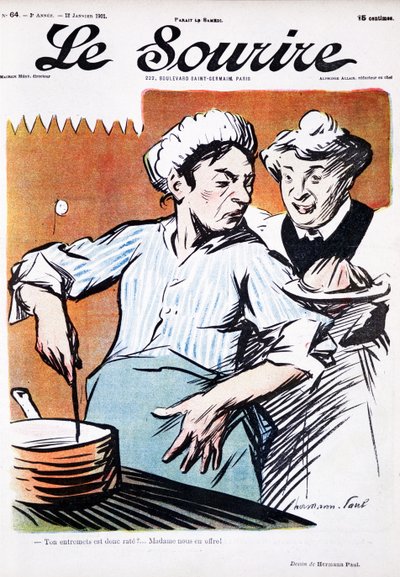 Duas cozinheiras domésticas ao fogão de Paul Hermann
