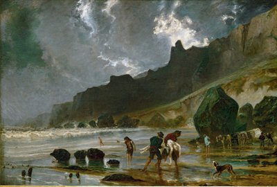 As falésias de Houlgate, França (óleo sobre tela) de Paul Huet