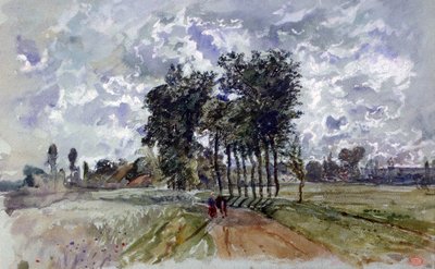 O caminho para Crécy, 1857 de Paul Huet