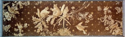 Os esquilos Pintura de Paul Huetv (1803-1869) sobre uma caixa de lona de Jouy Paris do século XIX, artes decorativas de Paul Huet