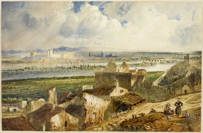 Vista de Avignon (de Villeneuve les Avignon) de Paul Huet