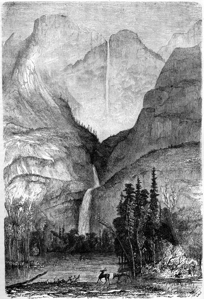 Yosemite Falls, Califórnia, século XIX. de Paul Huet