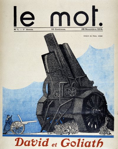 David e Golias: comparação entre a artilharia francesa e alemã - Por Paul Iribe, em "Le Mot" de 28/11/1914 de Paul Iribe