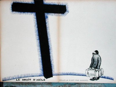 A Cruz Cristã e o Direito de Asilo, ilustração de "Parlons Francais de Paul Iribe