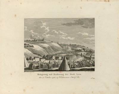 Cerco e tomada da cidade de Lyon: 9 de outubro de 1793, 1816-1818. de Paul Jacob Laminit
