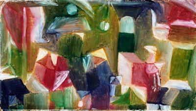 Bird Picture, c.1919 (óleo sobre papel sobre tela) de Paul Klee