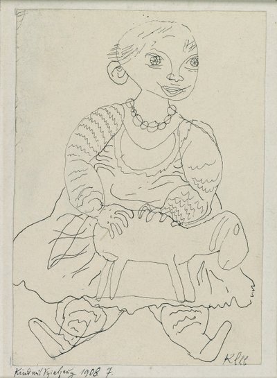 Criança com um brinquedo, 1908 de Paul Klee