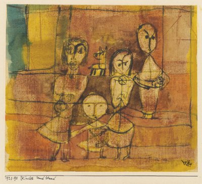 Filhos e cachorro, 1920 de Paul Klee