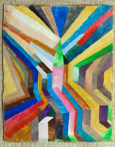 Campanário de igreja verde no centro (ofegante) de Paul Klee