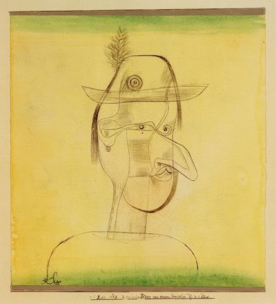 Figura engraçada de uma peça folclórica da Baviera de Paul Klee