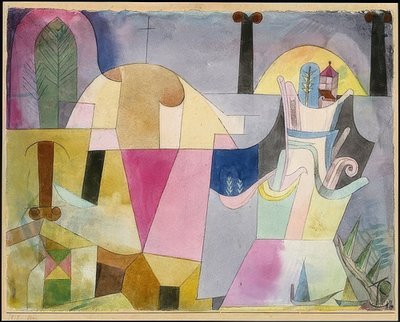 Paisagem com pilares pretos. 1919 de Paul Klee