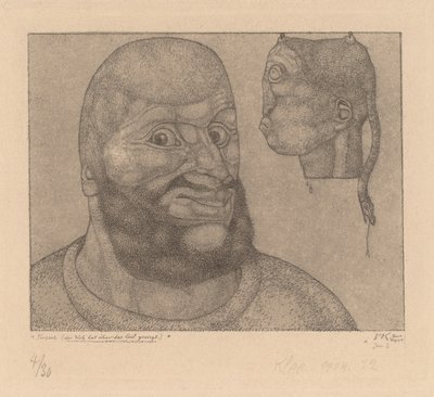 Perseu (Wit triunfou sobre a tristeza) [Perseu-O Triunfo do Cérebro sobre o Corpo] de Paul Klee