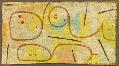 Reclinagem, c. 1937 (óleo sobre serapilheira) de Paul Klee