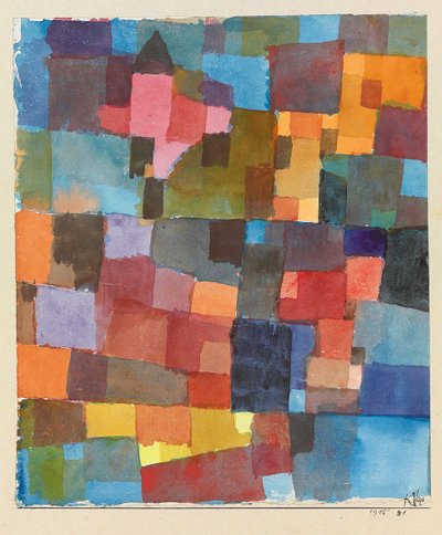 Arquiteturas de salas em frio-quente, 1915. de Paul Klee