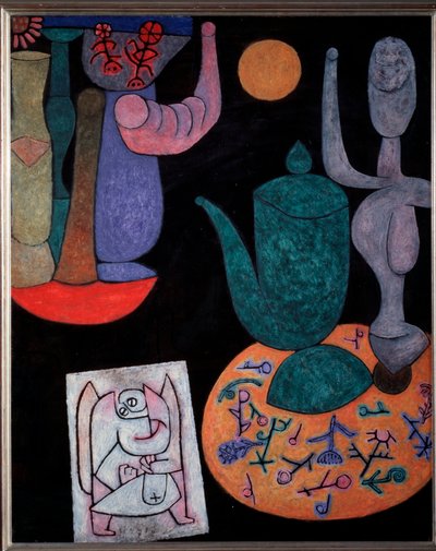 Natureza morta sobre fundo preto - Pintura de Paul Klee