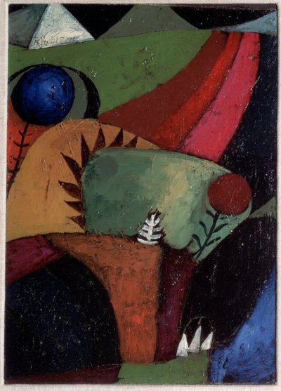 Três campainhas azuis - Pintura de Paul Klee