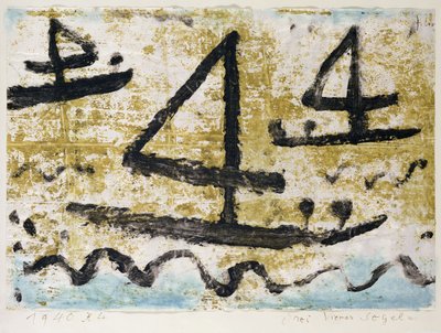 Três quatro veleiros de Paul Klee
