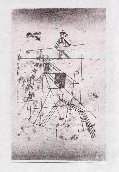 Andar na corda bamba, 1923. de Paul Klee