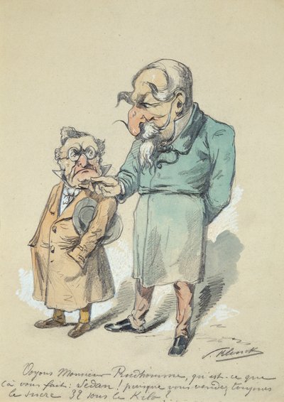 Monsieur Prudhomme e Napoleão III (aguarela) de Paul Klenck