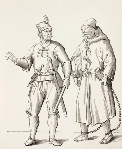 Soldador de cozinha do século XVI com um escravo de cozinha. de Paul Lacroix