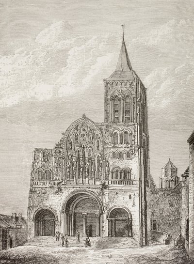 Igreja da Abadia da Madalena, Vezelay, França, onde São Bernardo pregou a Segunda Cruzada em 1146. de Paul Lacroix