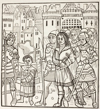O rei São Luís, Luís Ix de França, e os seus dois irmãos, Afonso e Carlos, são capturados pelos sarracenos após a batalha de Fariskur, em abril de 1250, durante a Sétima Cruzada. de Paul Lacroix