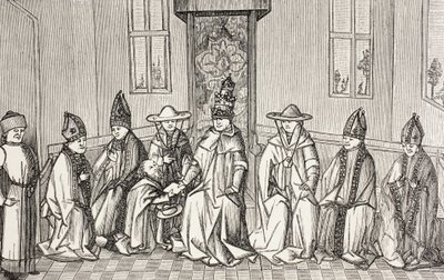 Pedro, o Eremita, entrega a mensagem de Simeão, Patriarca de Jerusalém, ao Papa Urbano Ii. de Paul Lacroix