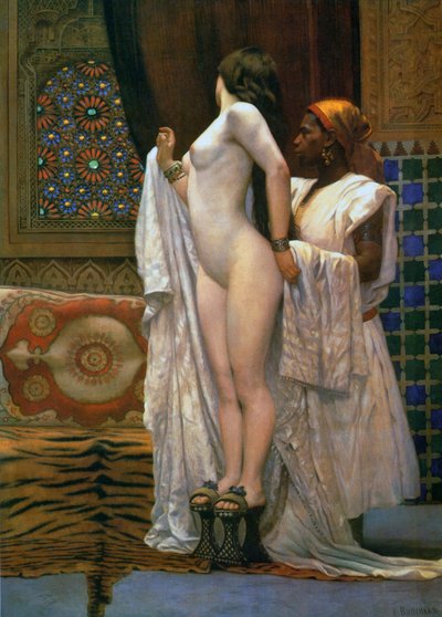 Harem: After the Bath, c.1894 (cor litho) de Paul Louis Bouchard