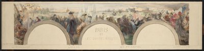 Esboço do hall de entrada do Hôtel de ville de Paris: Paris e as grandes épocas de Paul Louis Delance