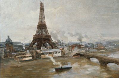 A Torre Eiffel vista do Sena, 1889. de Paul Louis Delance