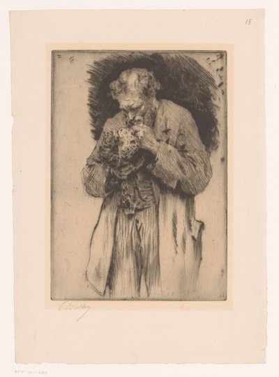 Retrato de um homem com a panela coberta de Paul Mathey (signed by artist)