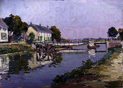 A Ponte (óleo a bordo) de Paul Mathieu