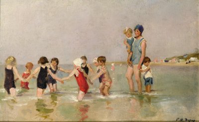 Banho de crianças (óleo sobre tela) de Paul Michel Dupuy