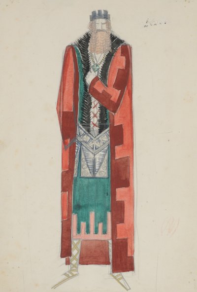 Desenho de figurino para King Lear de Paul Nash