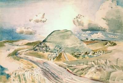 Silbury Hill (aguarela sobre papel) de Paul Nash