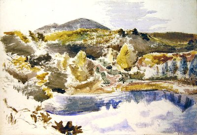 A Piscina Azul (aquarela sobre papel) de Paul Nash