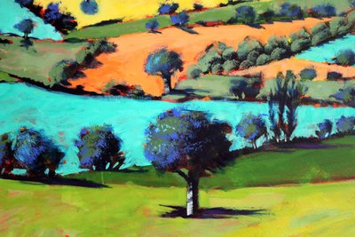 Coombe close up 2 (acrílico a bordo) de Paul Powis