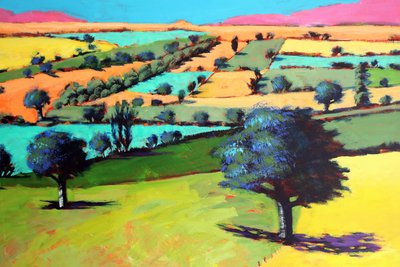 Coombe close up 4 (acrílico a bordo) de Paul Powis
