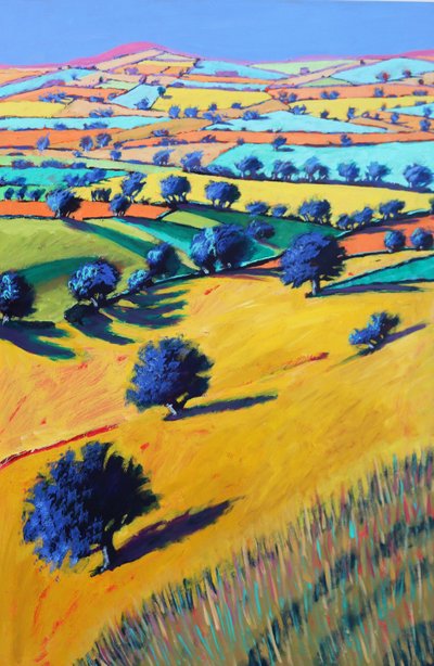 Cotswold Valley, 2021 (acrílico sobre cartão) de Paul Powis