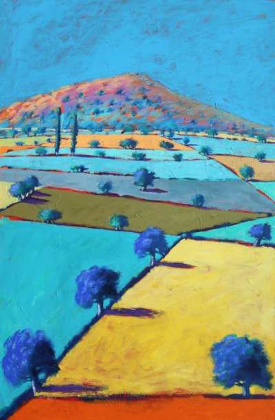 De Castlemorton, 2021 (acrílico sobre cartão) de Paul Powis