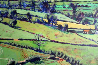 Pentre close up 2, 2019 (acrílico a bordo) de Paul Powis