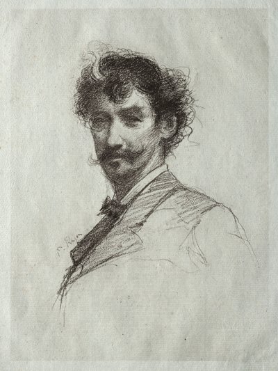 James McNeill Whistler com cadeado branco e monóculo de Paul Rajon