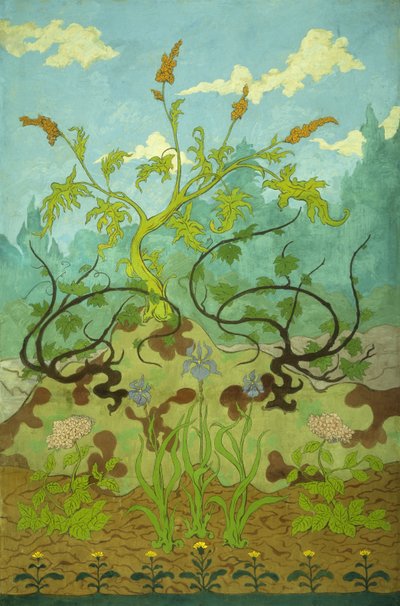 Íris Goldenrod e malva; Jaunes et Iris Mauves, 1899 de Paul Elie Ranson
