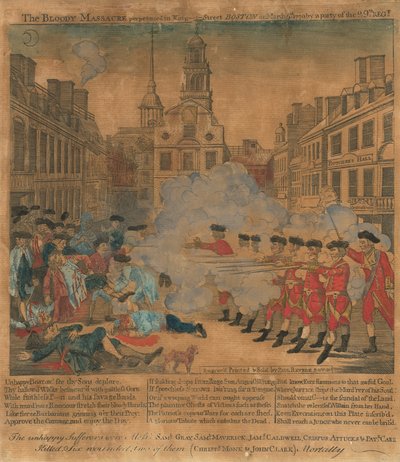 O Massacre de Boston de Paul Revere, after Henry Pelham