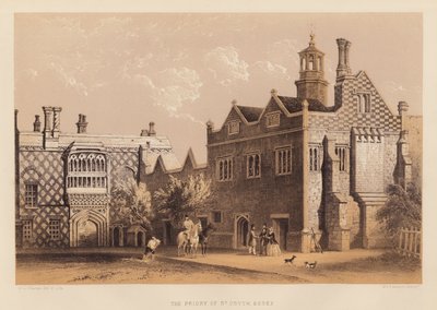 O Priorado de St Osyth, Essex (aquatint) de Paul Rink