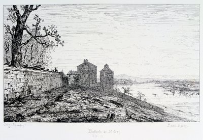 Bateria de St Ouen, cerco de Paris, 1870-1871 de Paul Roux
